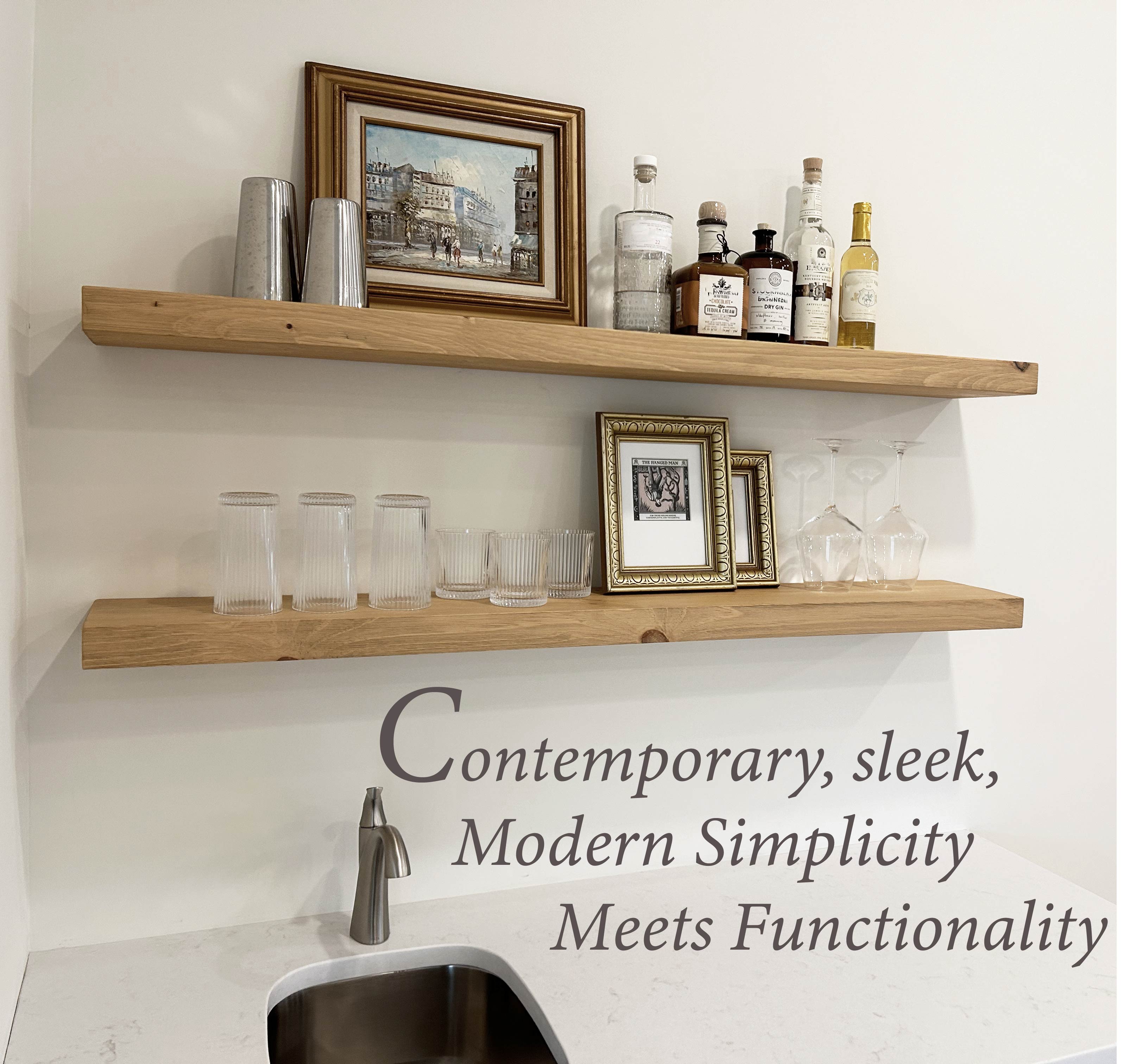 Classic Floating Shelf – 2” Thick, 8” Deep