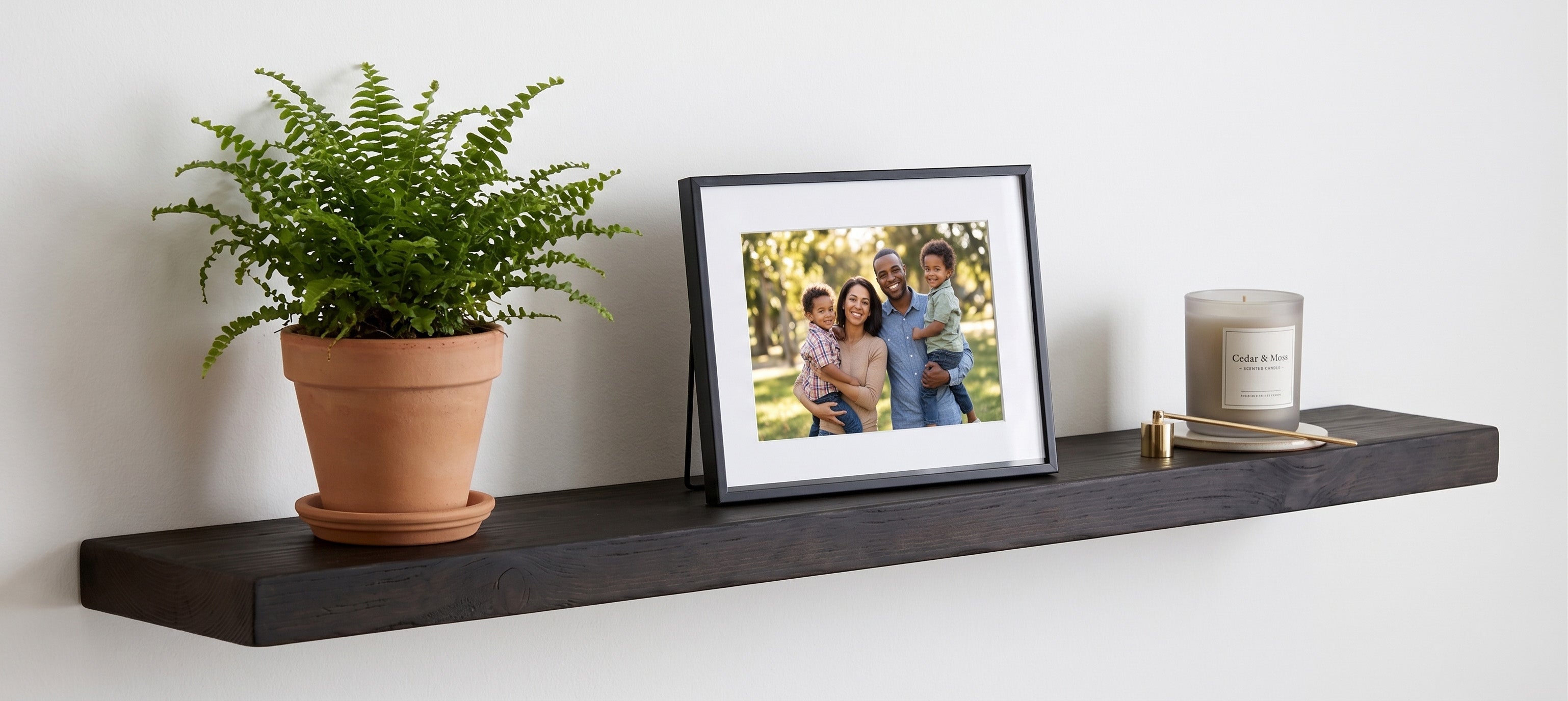 Slim Floating Shelf – 2” Thick, 6” Deep