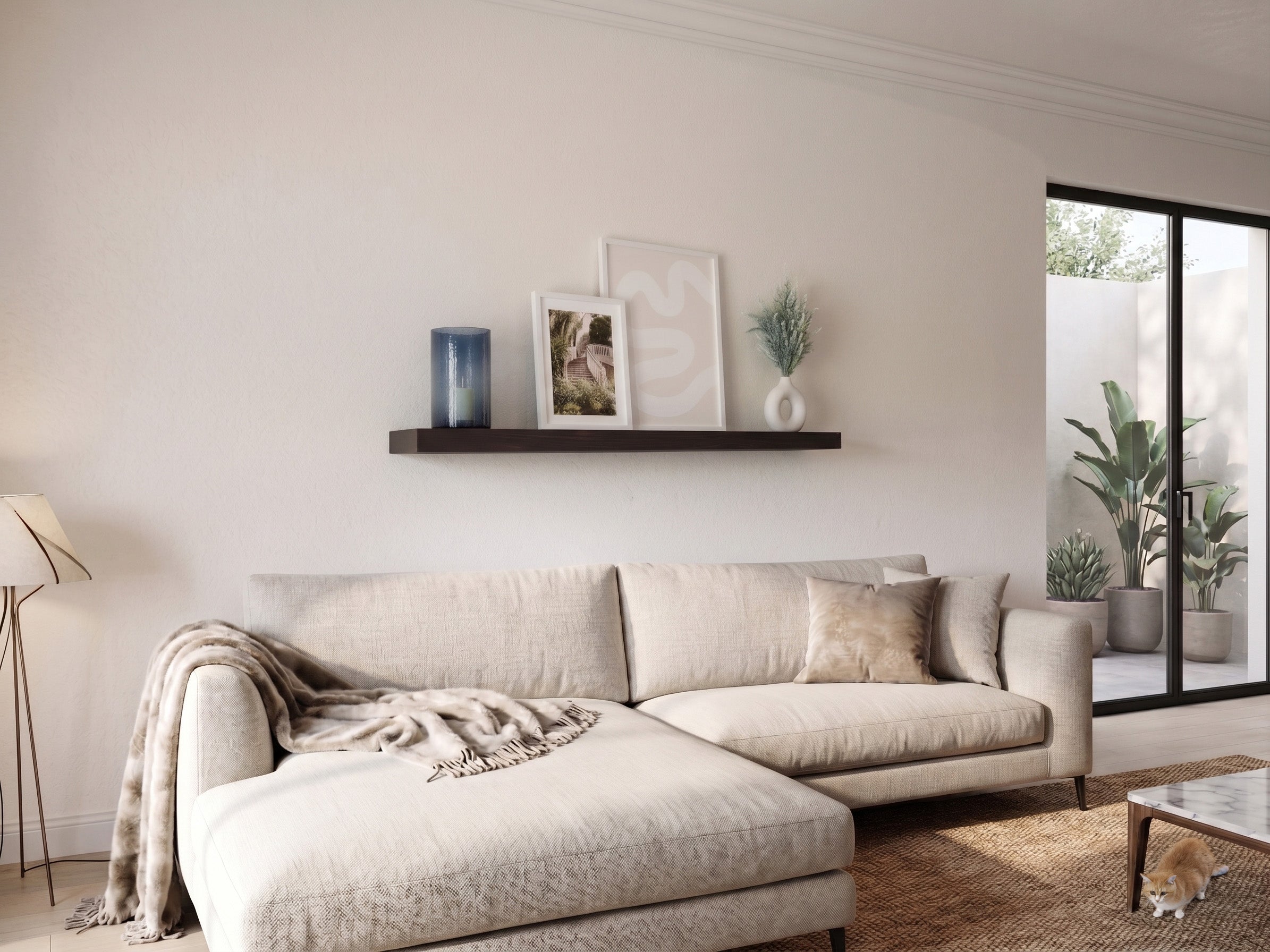 Slim Floating Shelf – 2” Thick, 6” Deep