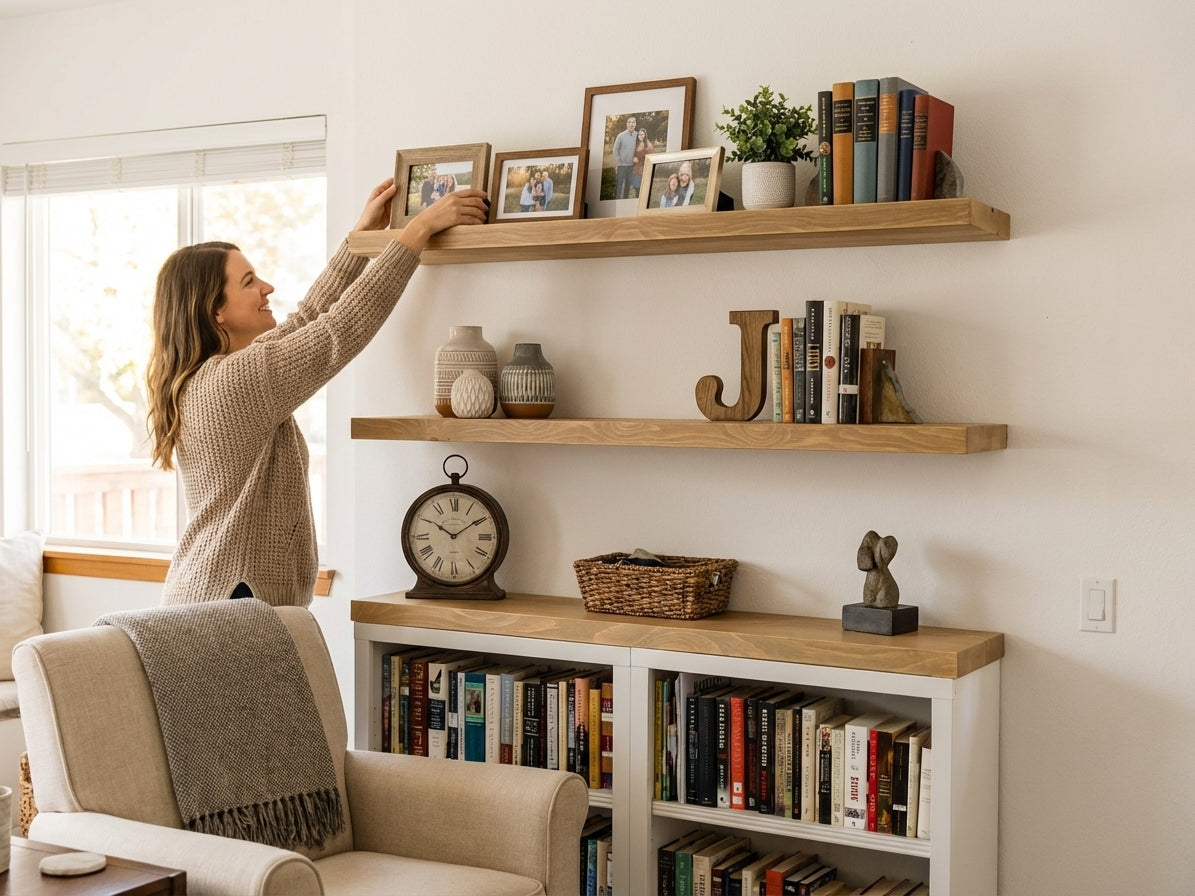 Deep Storage Floating Shelf – 2” Thick, 12” Deep