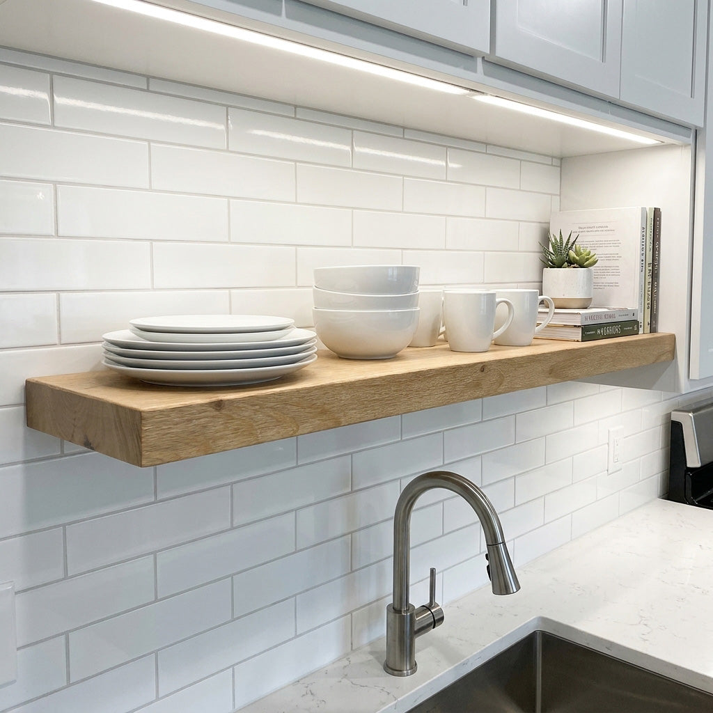 Classic Floating Shelf – 2” Thick, 8” Deep