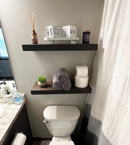 Minimal Floating Shelf – 2” Thick, 10” Deep