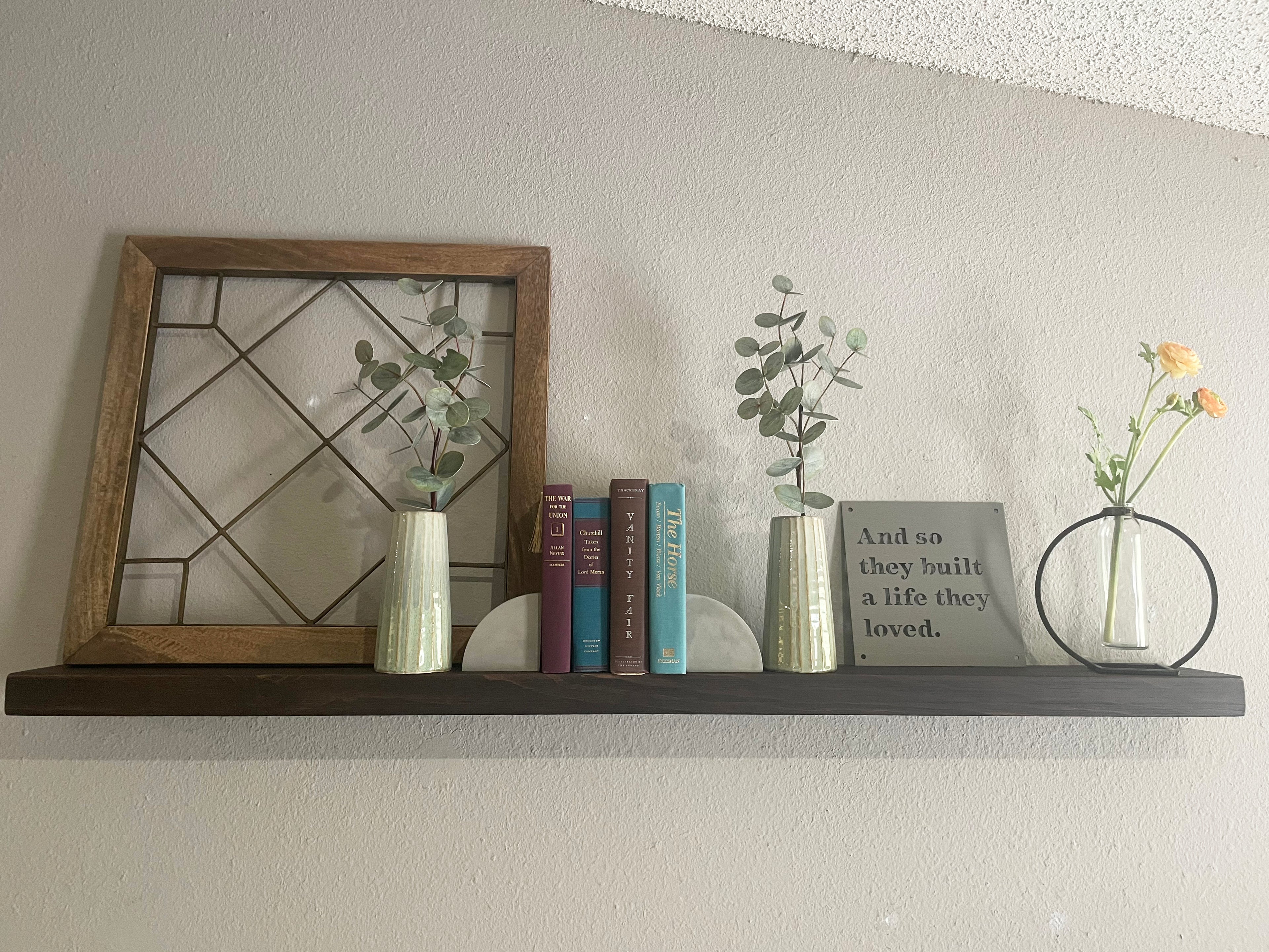 Slim Floating Shelf – 2” Thick, 6” Deep