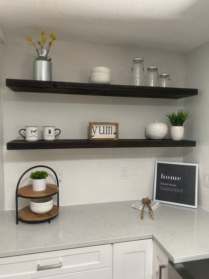 Minimal Floating Shelf – 2” Thick, 10” Deep