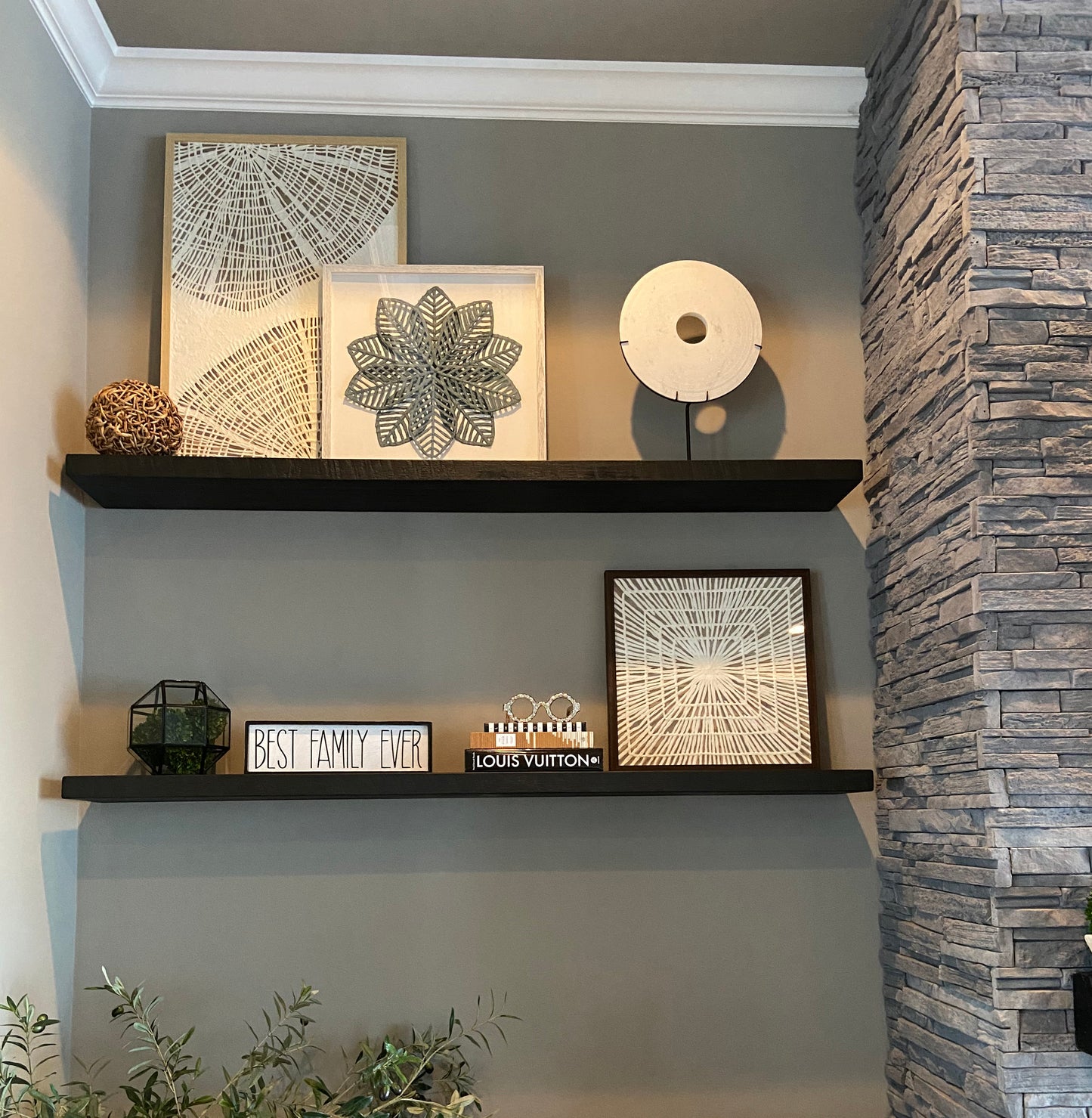 Minimal Floating Shelf – 2” Thick, 10” Deep