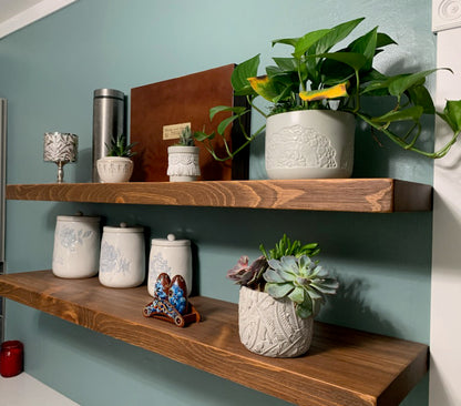Minimal Floating Shelf – 2” Thick, 10” Deep